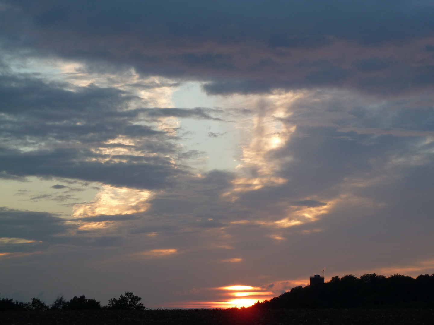 sonnenuntergang , karlsruhe, turmberg