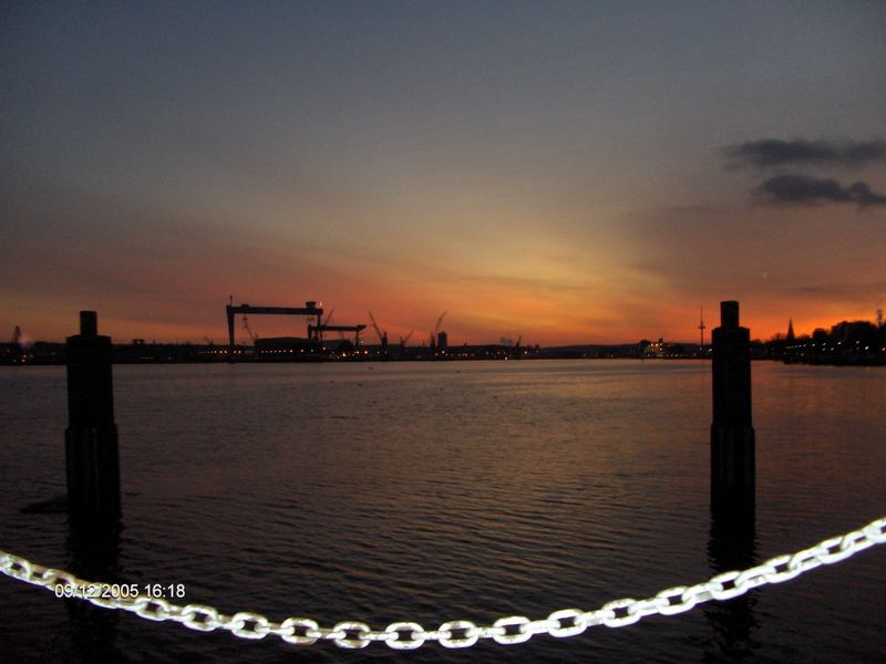 Sonnenuntergang Kiel Skyline