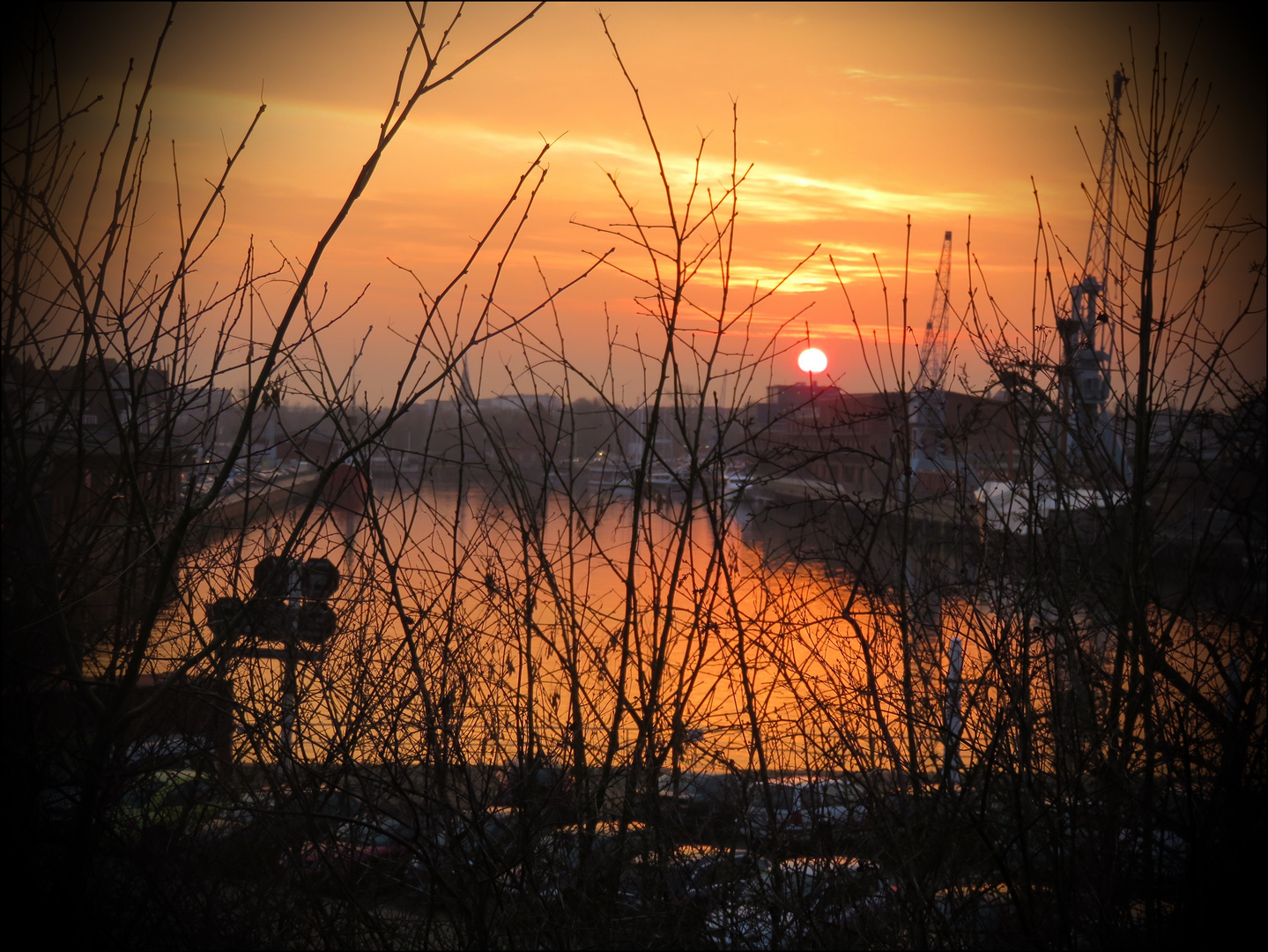 Sonnenuntergang Lübeck Untertrave - 