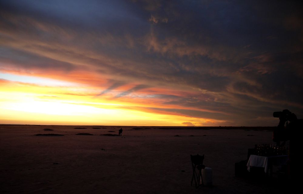 Sonnenuntergang Makgadikgadi Pans