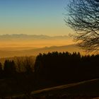Sonnenuntergang mit Alpensicht