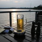 Sonnenuntergang mit Bierglas