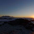 Sonnenuntergang mit Blick auf den Tafelberg...