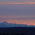 Sonnenuntergang mit Blick auf die Alpen 