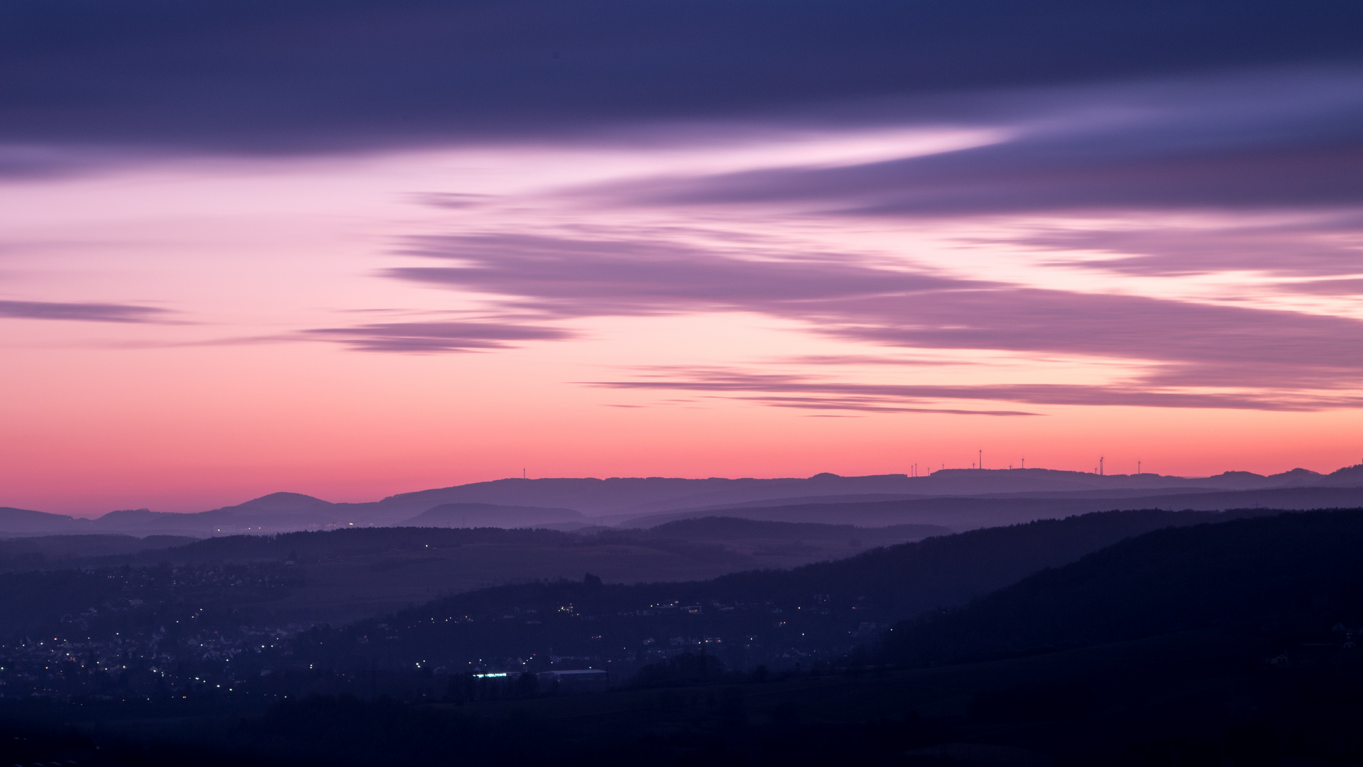 Sonnenuntergang mit Blick auf die Eifel