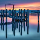 Sonnenuntergang mit Blick auf die Insel Reichenau