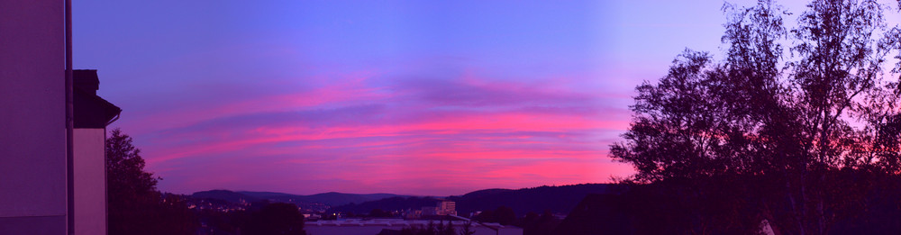 Sonnenuntergang mit Blick auf Siegen