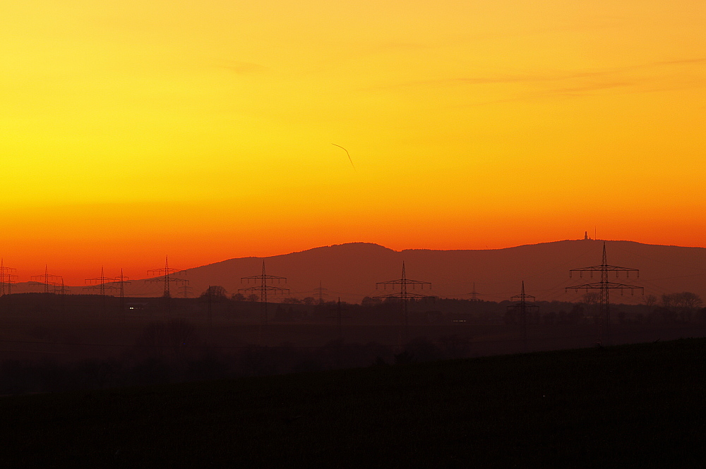 Sonnenuntergang mit Blick Richtung Taunus