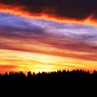 Sonnenuntergang mit Freunden im bayrischen Wald