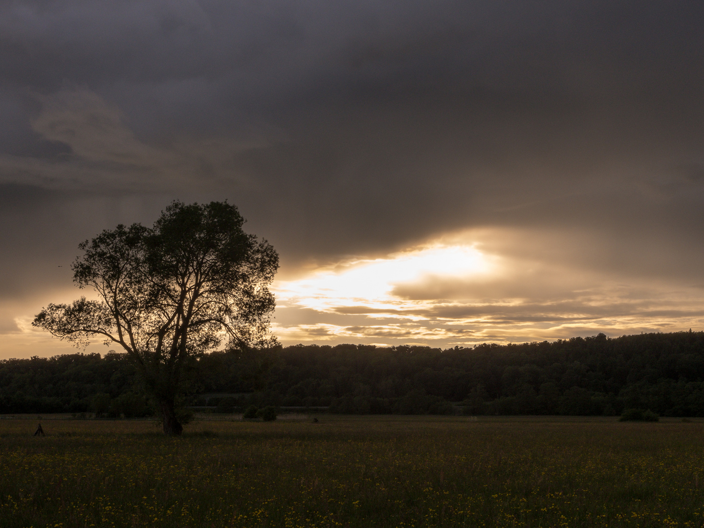 Sonnenuntergang mit Gespenst