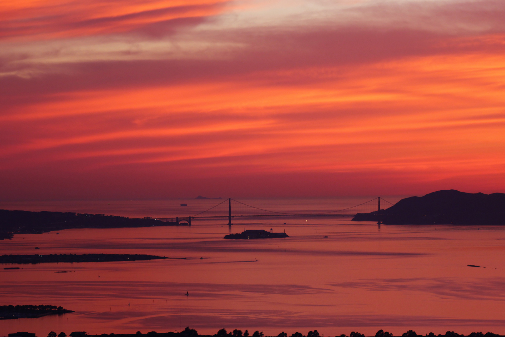 Sonnenuntergang mit Golden Gate Bridge