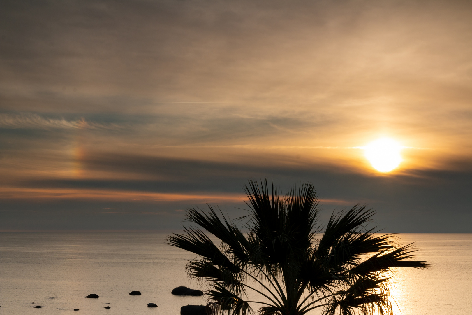 Sonnenuntergang mit Halo