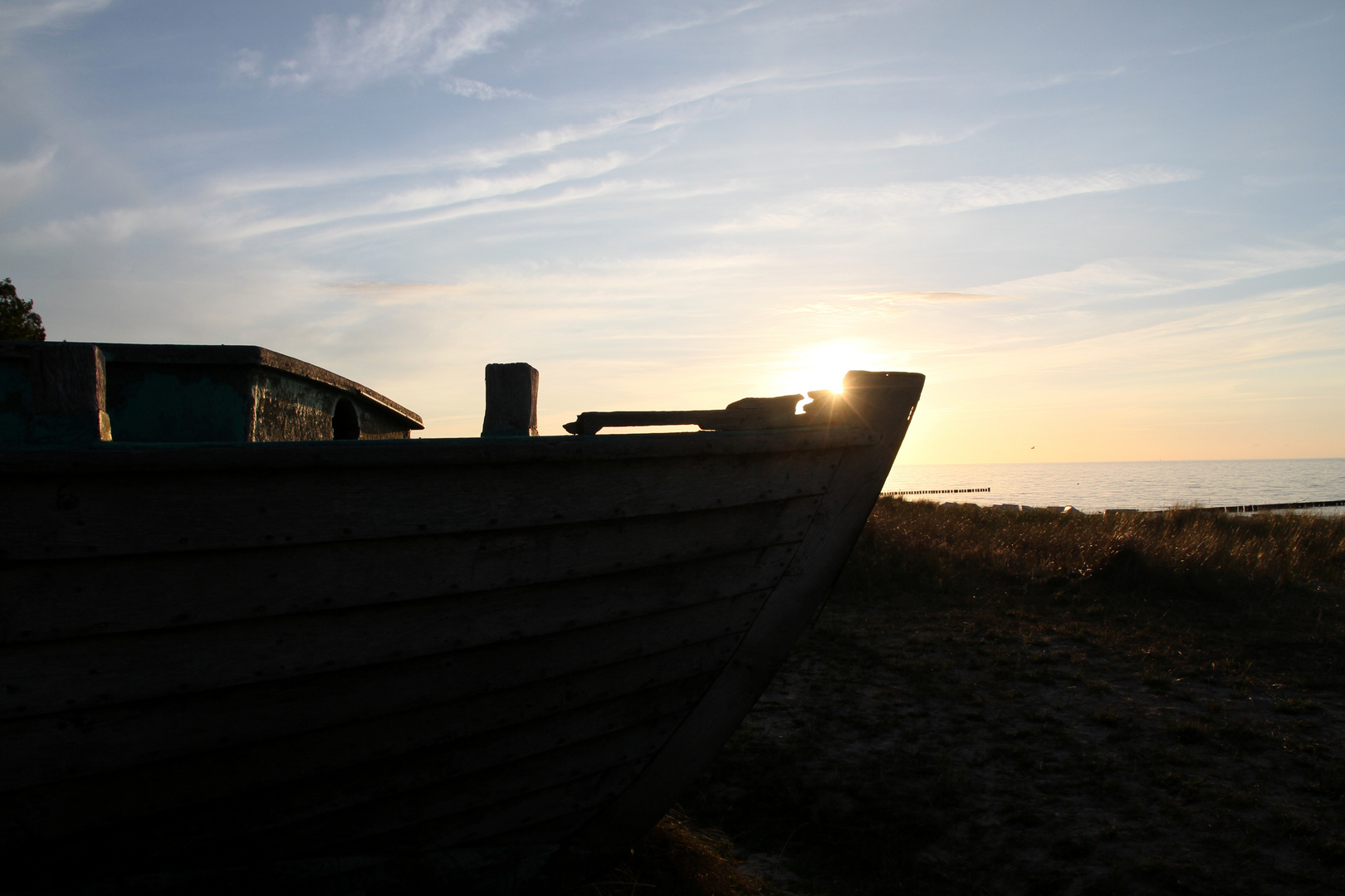 Sonnenuntergang mit Kutter 