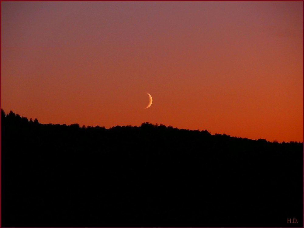 Sonnenuntergang mit Mond