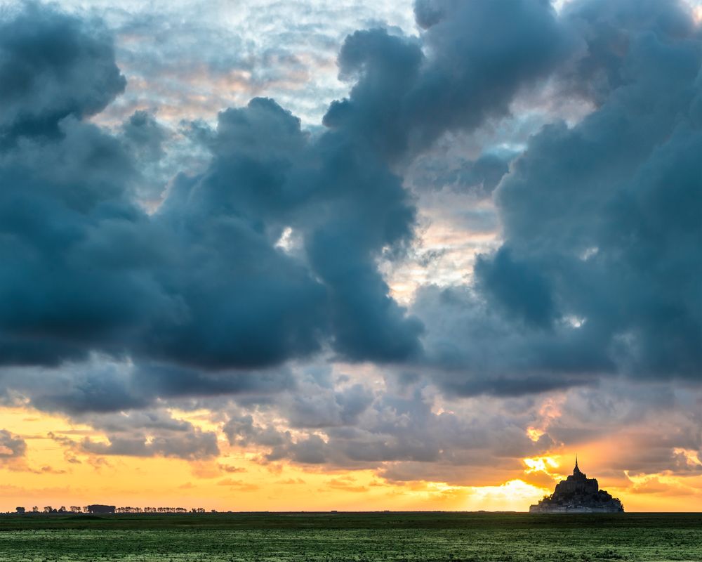 Sonnenuntergang mit Mont Saint Michel #1