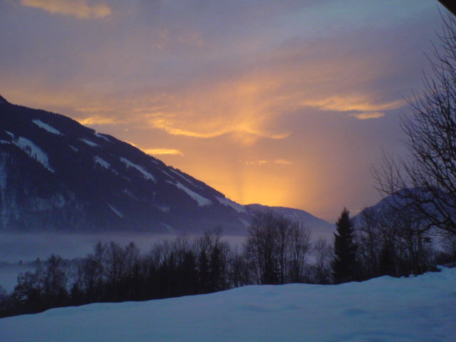 Sonnenuntergang mit Nebel