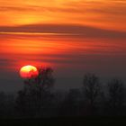 Sonnenuntergang mit reflexion am Horizont in Bad Kissingen