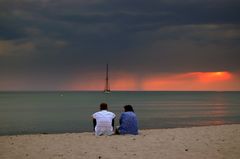 Sonnenuntergang mit Regen