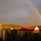 Sonnenuntergang mit Regenbogen