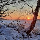 Sonnenuntergang mit Schnee