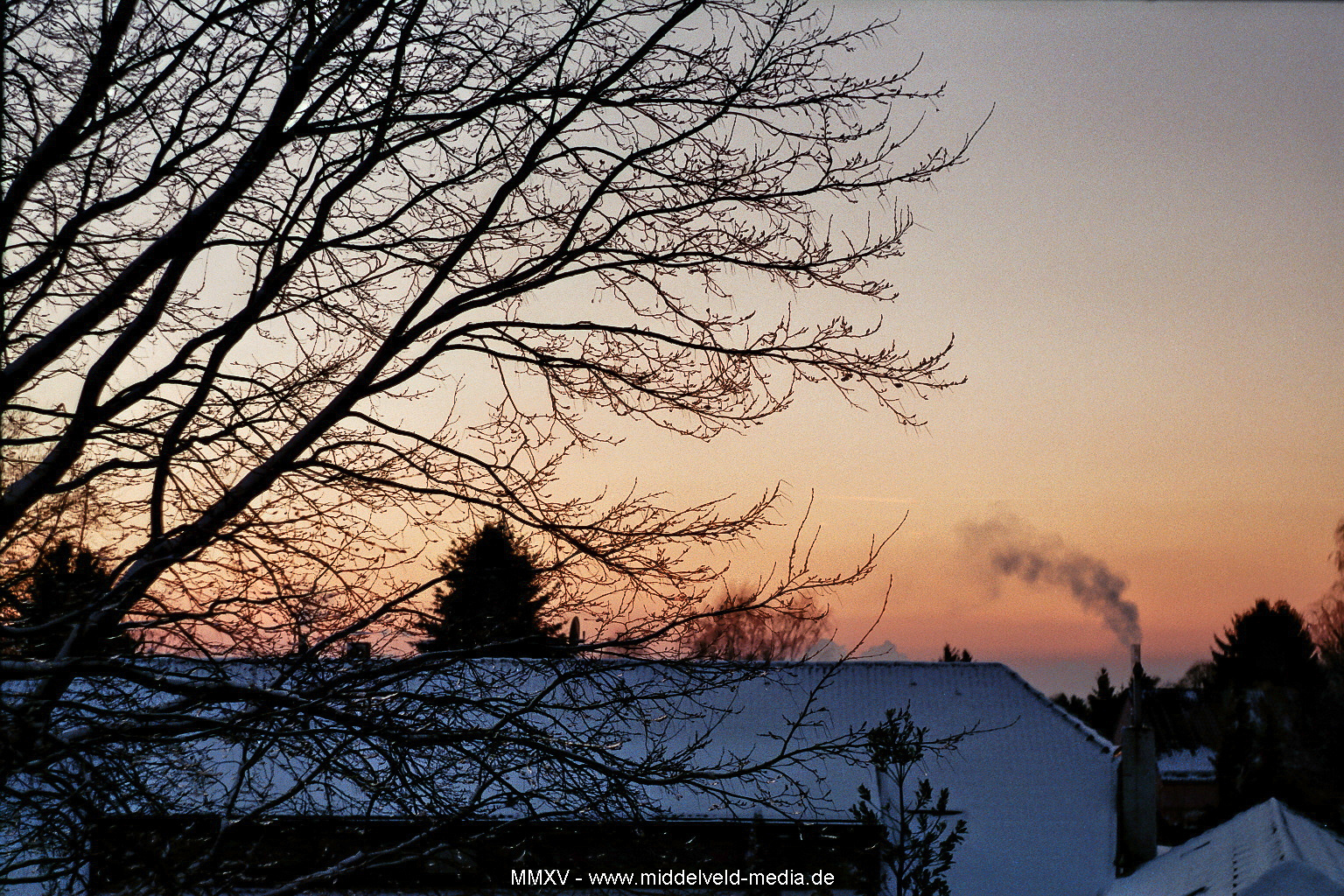 Sonnenuntergang mit Schnee [Analog]