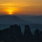 Sonnenuntergang mit Schrammsteine