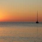 Sonnenuntergang mit Segelboot, Hiddensee