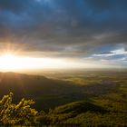 Sonnenuntergang mit Teck und Albvorland