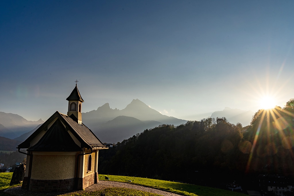 Sonnenuntergang mit Watzmannblick