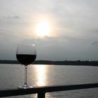 Sonnenuntergang Mit Weinglas