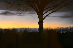 Sonnenuntergang mit Wolkenvorhang