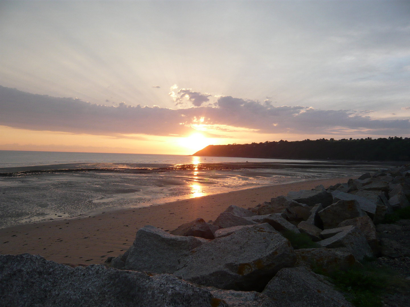 Sonnenuntergang n Normandie  Frankreich 