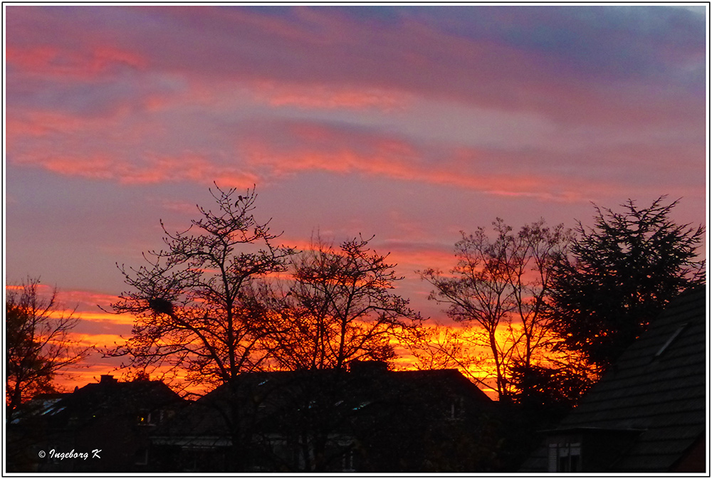 Sonnenuntergang nach einem Regentag am 12.11.2014