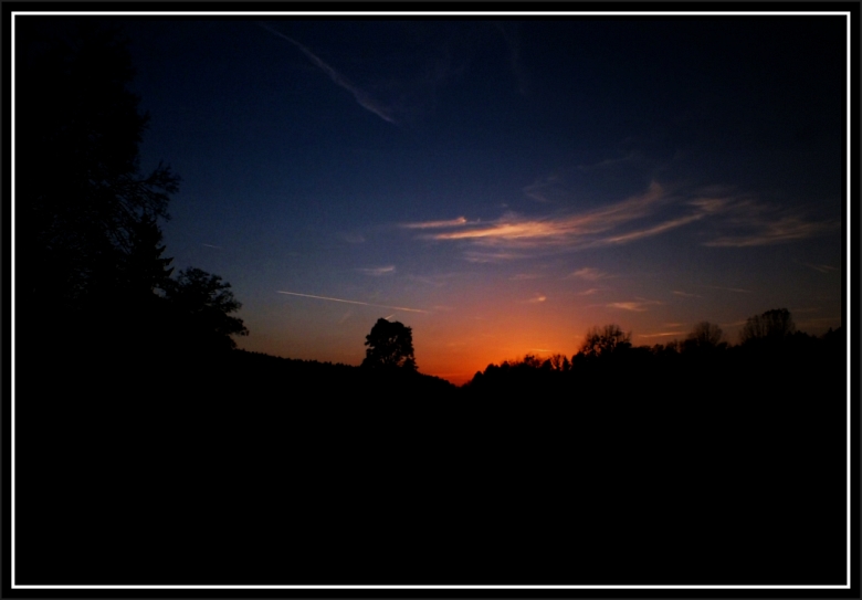 Sonnenuntergang nach einen wunderschönen Herbsttag