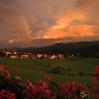 Sonnenuntergang nach Regenschauer am Arber