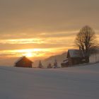 Sonnenuntergang nach Schneefall im Appenzellerland (Stein AR)