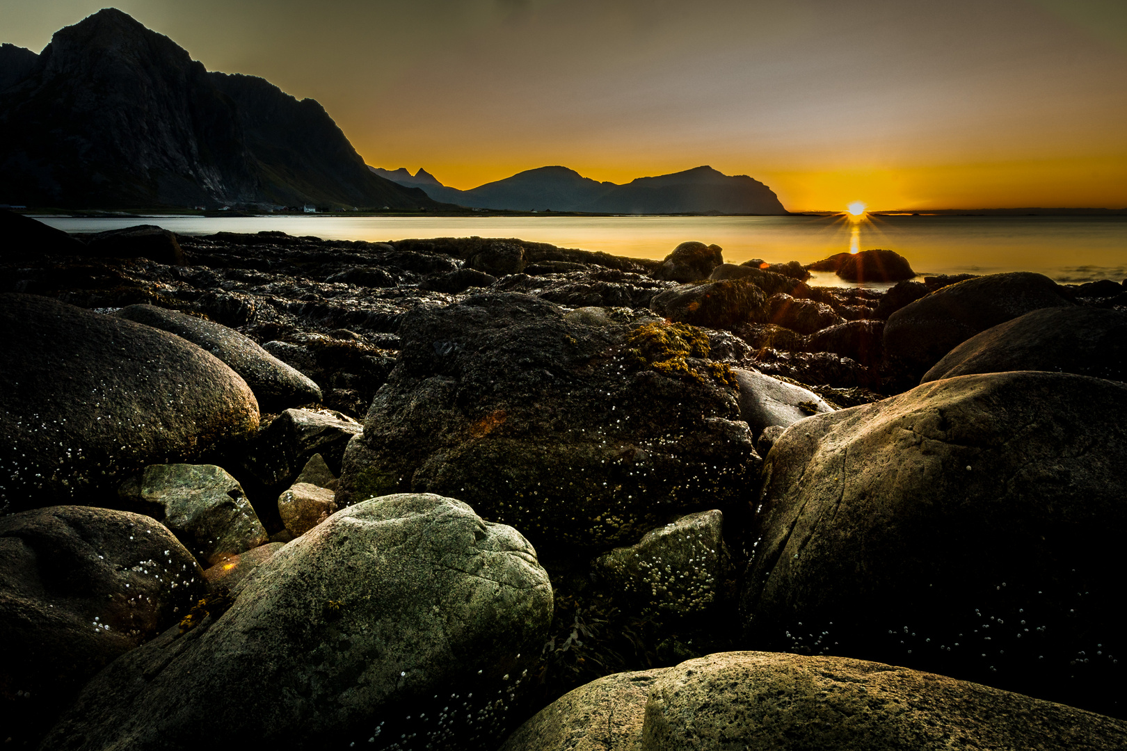 Sonnenuntergang nahe Flakstad