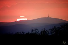 Sonnenuntergang neben Brocken