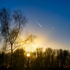 Sonnenuntergang neben dem Jade-Weser-Port