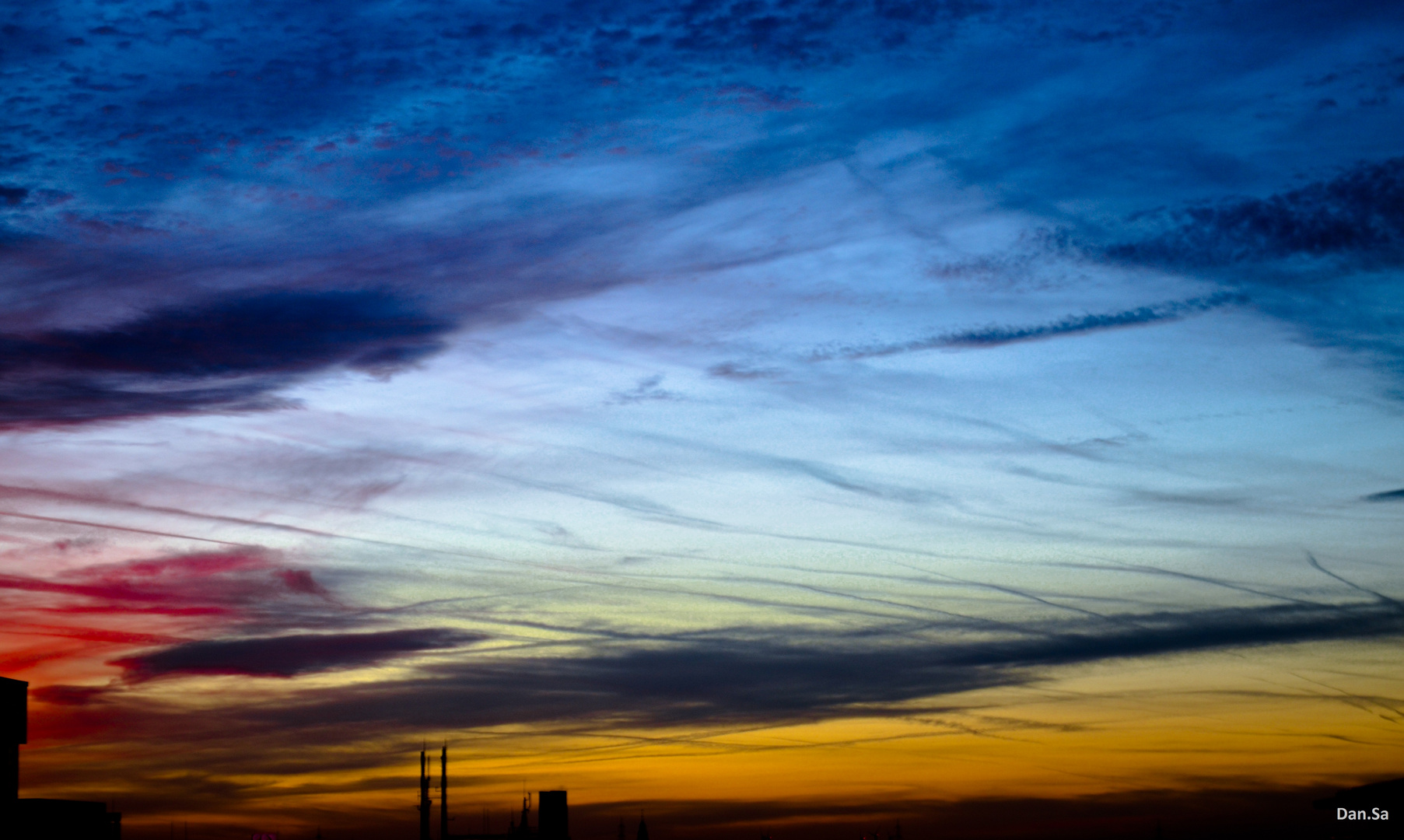 Sonnenuntergang , Neuss, Winter