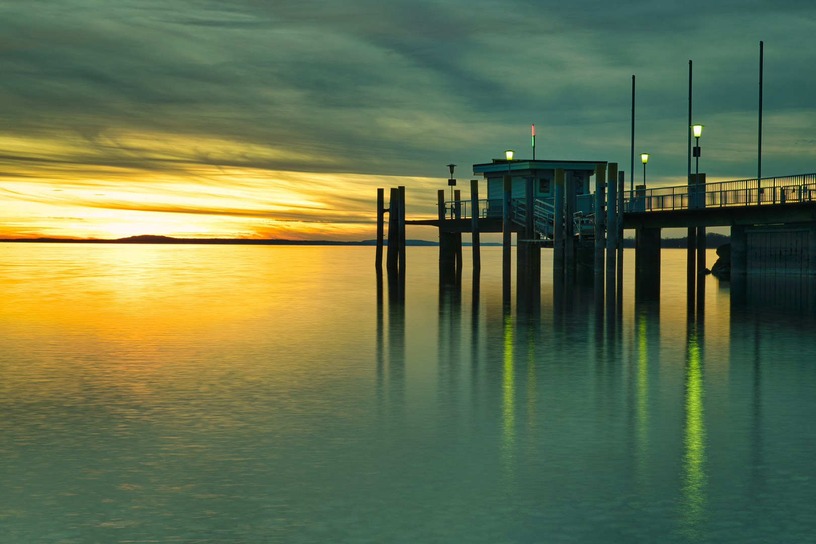 Sonnenuntergang Nonnenhorn am Bodensee 