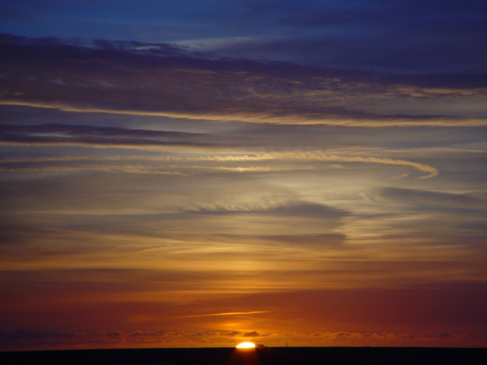 Sonnenuntergang Nordseeküste im Oktober