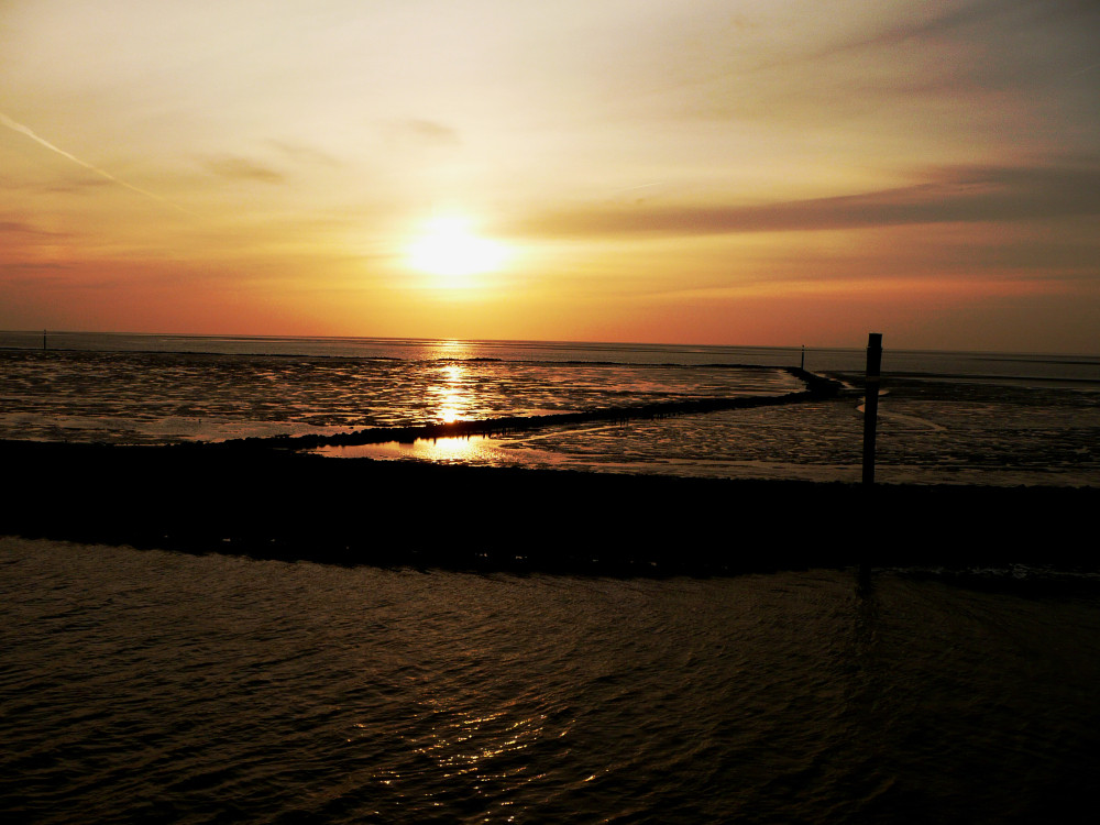 Sonnenuntergang; Oktober 2008 auf Norderney