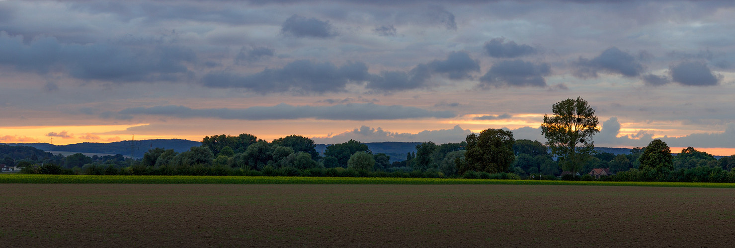 Sonnenuntergang Panorama bei Rinteln an der Weser