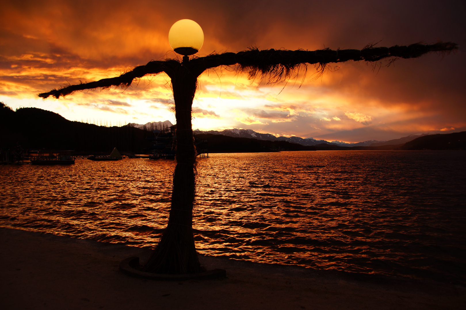 Sonnenuntergang Pörtschach am Wörthersee (25.12.2019)