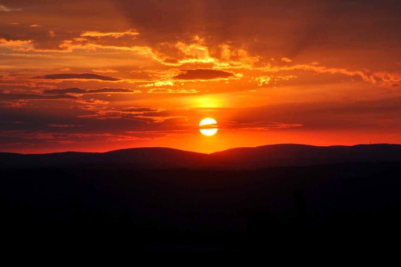 Sonnenuntergang Pumpspeicherwerk Oberbecken 1