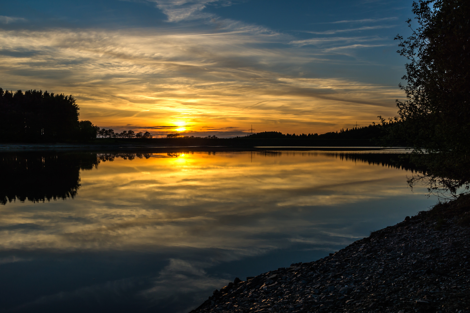 Sonnenuntergang Querentalsperre