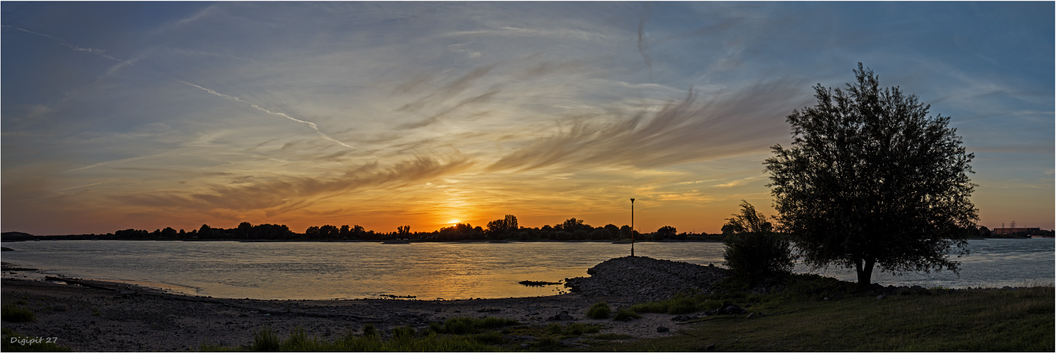 Sonnenuntergang Rhein 2015-01