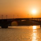 Sonnenuntergang, Rheinbrücke, Mainz