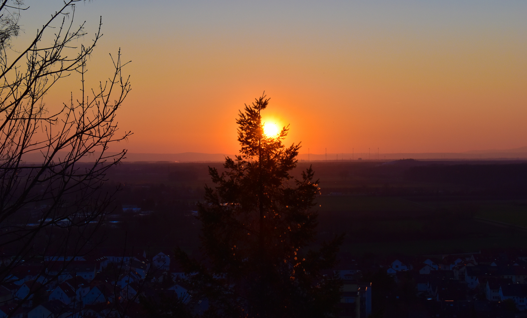 Sonnenuntergang Rheinebene 